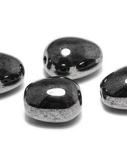 Margele din sticla, lacrima, 11x8 mm, Jet Hematite - 23980-14400