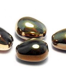 Margele din sticla, lacrima, 11x8 mm, Jet California Night - 23980-98543