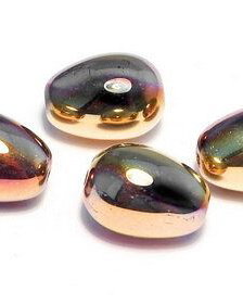 Margele din sticla, lacrima, 11x8 mm, Jet California Pink - 23980-98544
