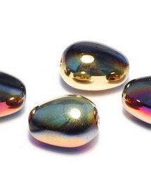 Margele din sticla, lacrima, 11x8 mm, Jet California Violet - 23980-98545