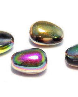 Margele din sticla, lacrima, 11x8 mm, Jet California Blooming Meadow - 23980-98546