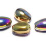 Margele din sticla, lacrima, 11x8 mm, Jet California Green - 23980-98549