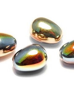 Margele din sticla, lacrima, 11x8 mm, Jet California Sun - 23980-98551