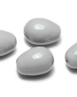 Margele din sticla, lacrima, 11x8 mm, Grey Mist - 48455