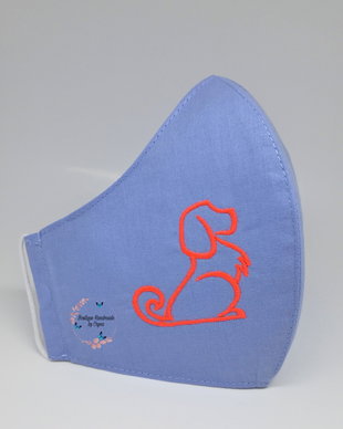 Masca brodata bleu