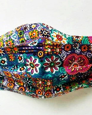 masca textila  (cu floricele multicolor )