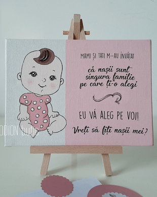 Placuta personalizata pentru nasi handmade pictata manual fetita
