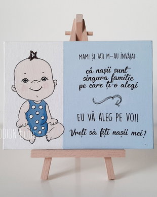 Placuta cadou cerut nasii personalizat pictat manual baietel