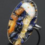 Inel argint 925 cu mozaic din lapis lazuli, carneol, citrin, opal de sinteza