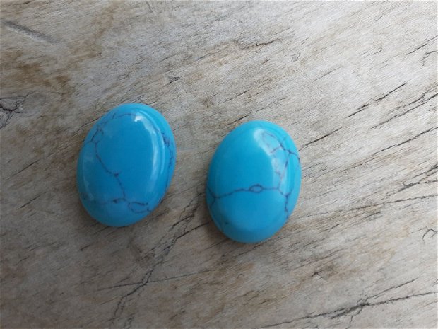 Cabochon turquoise, 21x15 mm (2 buc)