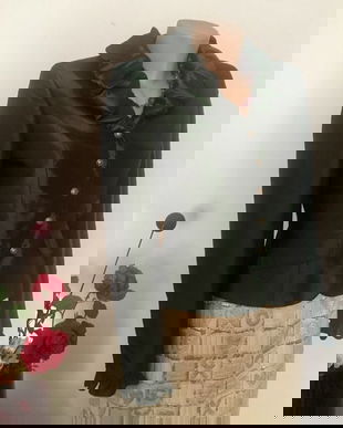 Sacou mătase naturala, verde padure