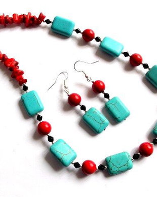 set  coral si turcoaz 36454