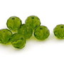 Cristale din sticla, rondelle, 8x6 mm, verzi