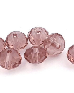 Cristale din sticla, rondelle, 8x6 mm, rosy brown