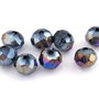 Cristale din sticla, rondelle, 8x6 mm, AB, gri inchis