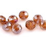 Cristale din sticla, rondelle, 8x6 mm, AB, maro