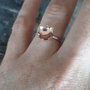 Stacking ring din argint 925 si floare din cupru