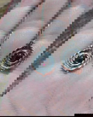 Cercei  noi argint 925 , lucrati manual in Israel ,  piatra  rubin ,   tortite , superbi