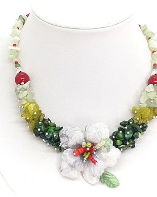 Colier Ice flower in verde degrade