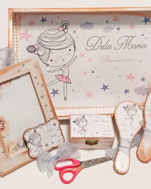 Set mot / prima aniversare, 6 piese, tema Balerina