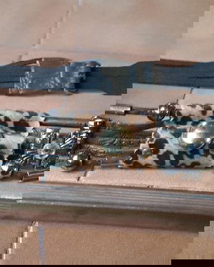 CORDON  PIELE NATURALA SI BLANA DE PONEI CU ACCESORII METALICE