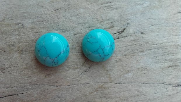 Cabochon turquoise, 12 mm (2 buc)