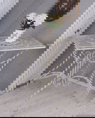 Masa din fier forjat antik white