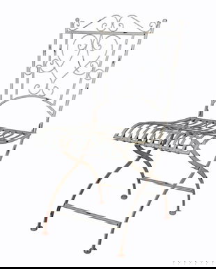 Scaun din fier forjat antik white