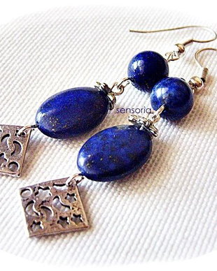 cercei nocturni cu lapis lazuli