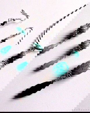 set turcoaz si howlite negru 33317