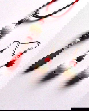 set coral alb si howlite rosu 33314