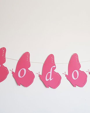 Ghirlanda nume fluturi, banner fluturi, ghirlanda botez fluturi, banner botez, ghirlanda cu nume, banner cu fluturi roz, ghirlanda fetita