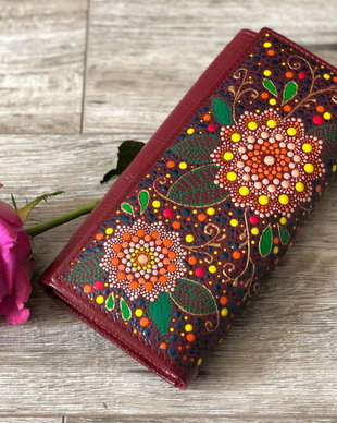 Portofel din piele - Mandala Art