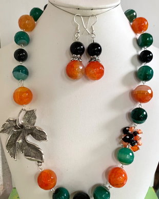 FRESH TANGERINE-agate,onix,zamac argintat