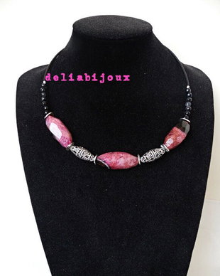 Colier agate bob de orez 02