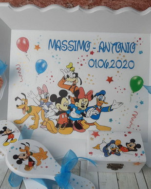 Set pentru prima aniversare (mot/ turta) Tematica Mickey si prietenii