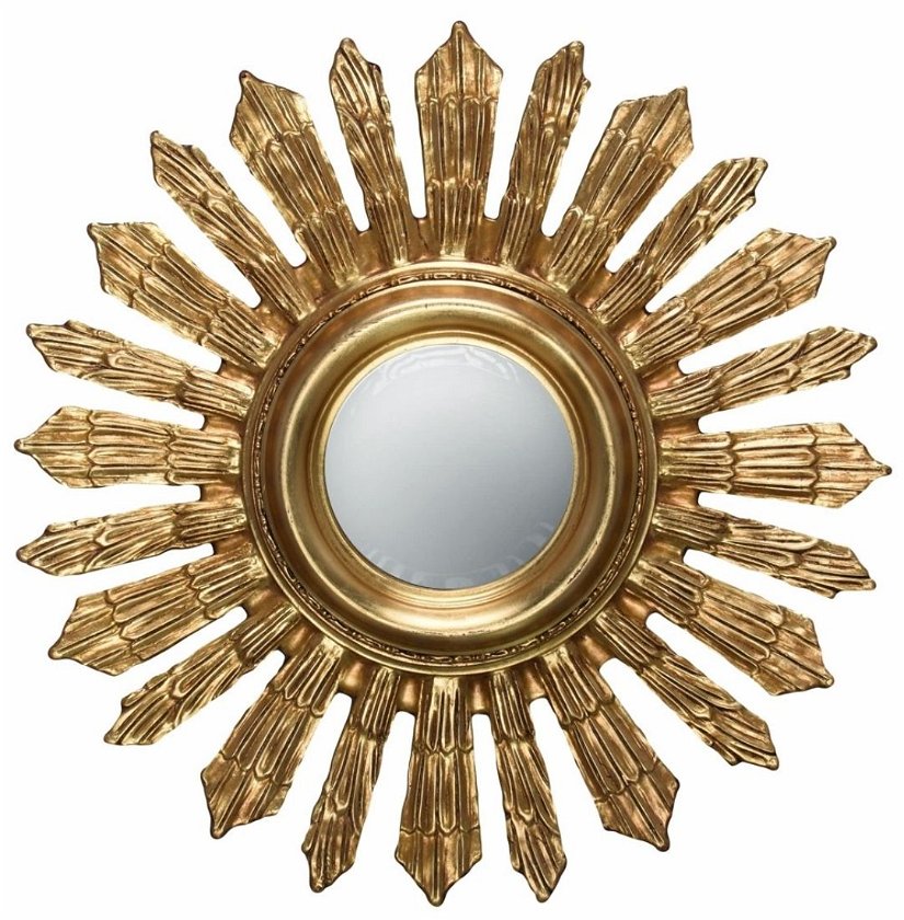 Oglinda din cristal cu rama aurie soare