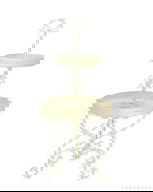 Etajera din fier forjat antik white