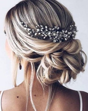 GRACE -Accesoriu elegant cu perle, pietricele, cristale și fir metalic inoxidabil placat cu argint