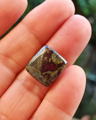 REZERVAT Inel din piatra naturala semipretioasa de jasp Dragon blood si argint 925