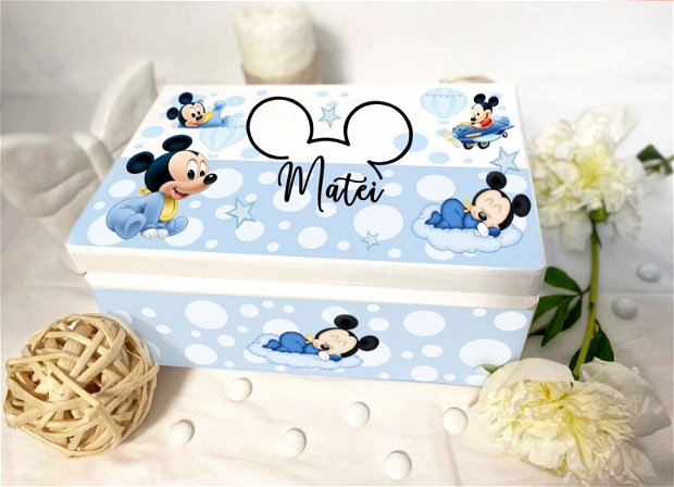 Cutie Amintiri Copii Personalizată - Baby Mickey Mouse