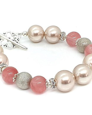Bratara  perle swarovski si cuart
