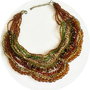 colan - chocker multisir oliv si maro auriu antic