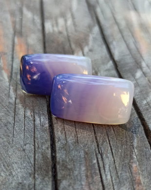 Cercei agate dungate violet si argint 925