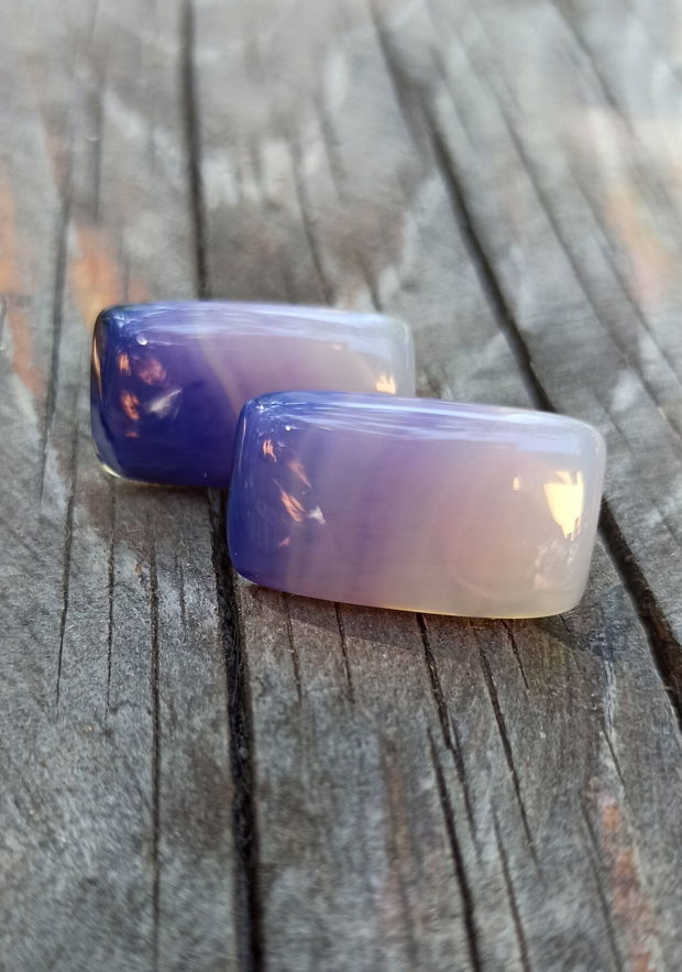 Cercei agate dungate violet si argint 925