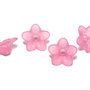 Margele din acril, frosted, floare, 9x4.5 mm, roz