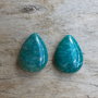 Cabochon amazonit rusesc, 25x18 mm (2 buc)