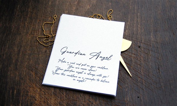 Cartonase cu mesaje pozitive - Guardian angel   - 9 x 10 cm - [6 buc]