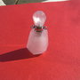 Sticluta din cuart roz pentru parfum sau ulei esential aprox 14x20x27 mm - 38 mm (cu capacelul)