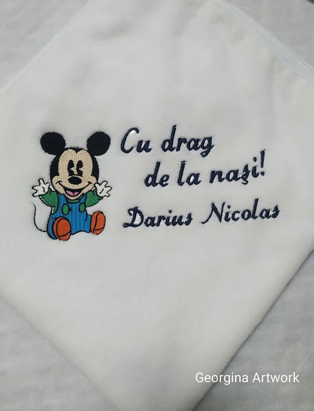 Trusou de botez personalizat MICKY/MINNIE, personaje DISNEY